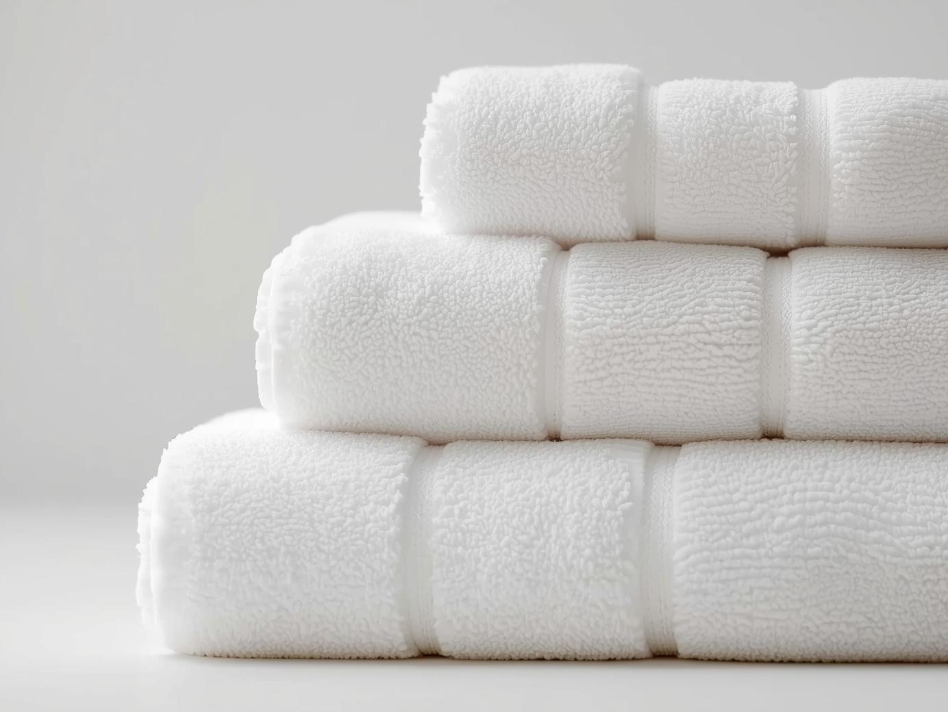 Stacked white towels